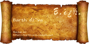 Barth Éva névjegykártya
